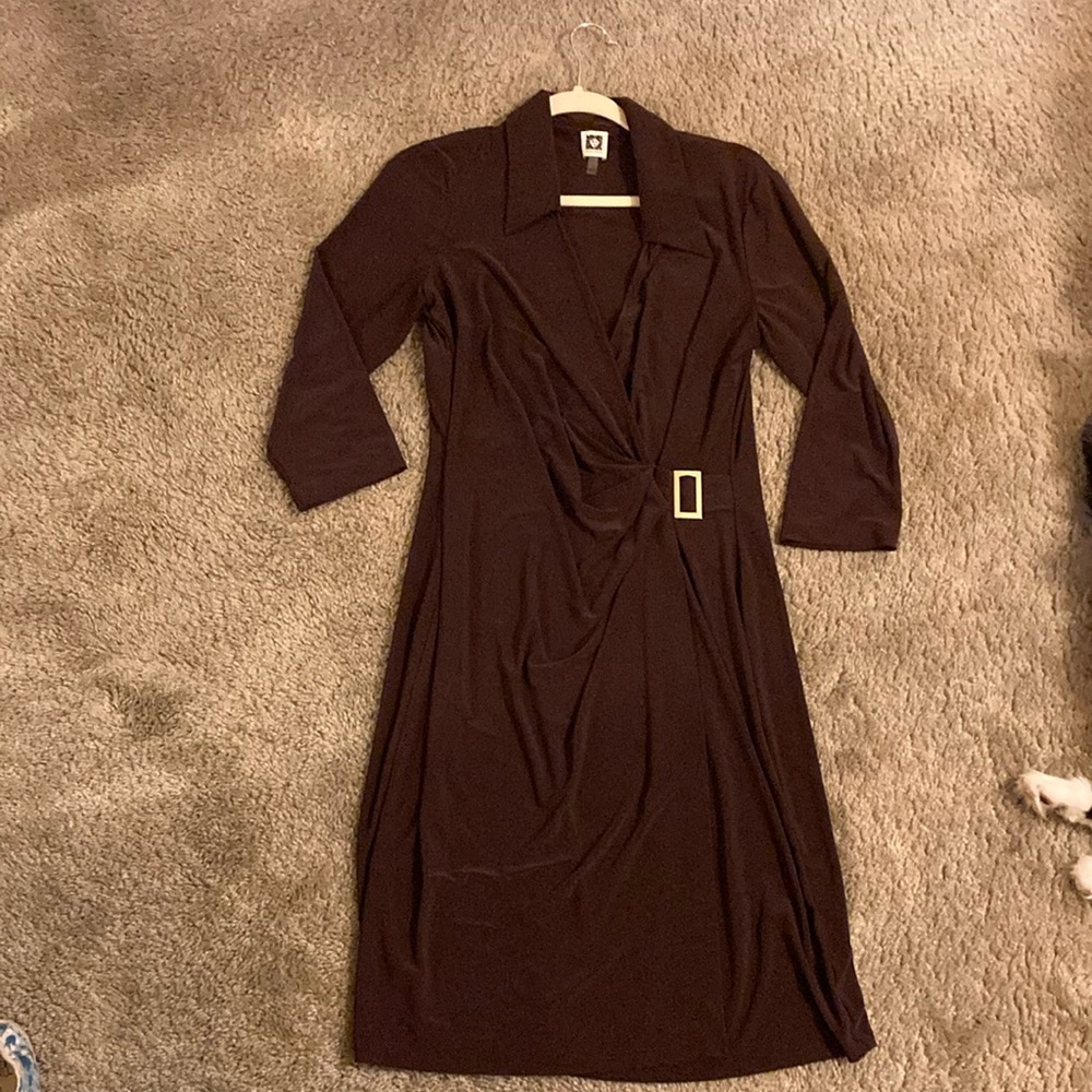 Anne Klein Brown Midi Dress